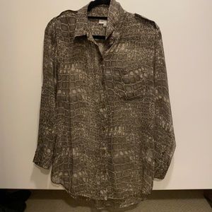 Equipment Animal Print Silk Shirt